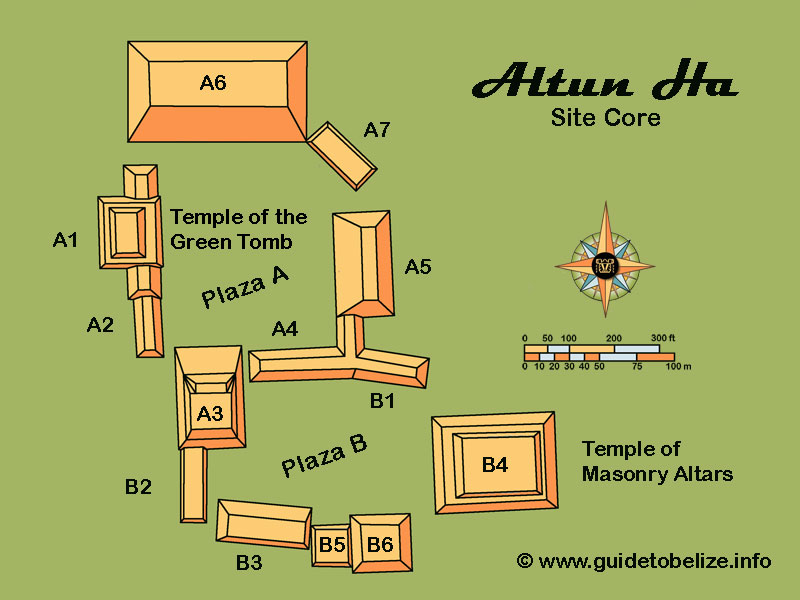 Belize Altun Ha Site Map